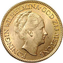 Монета 10 гульденов 1926 Нидерланды 